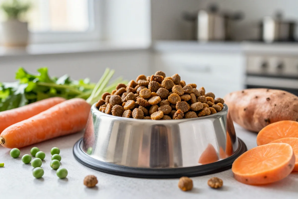 Hundefôr til hunder med kronisk nyresvikt, inkludert ferske ingredienser.