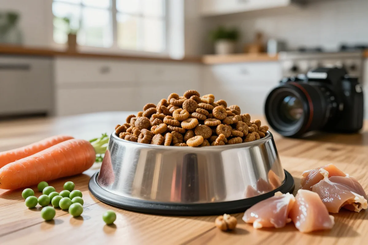 Hundeernæring med høy kvalitet tørrfôr og friske ingredienser for store hunder