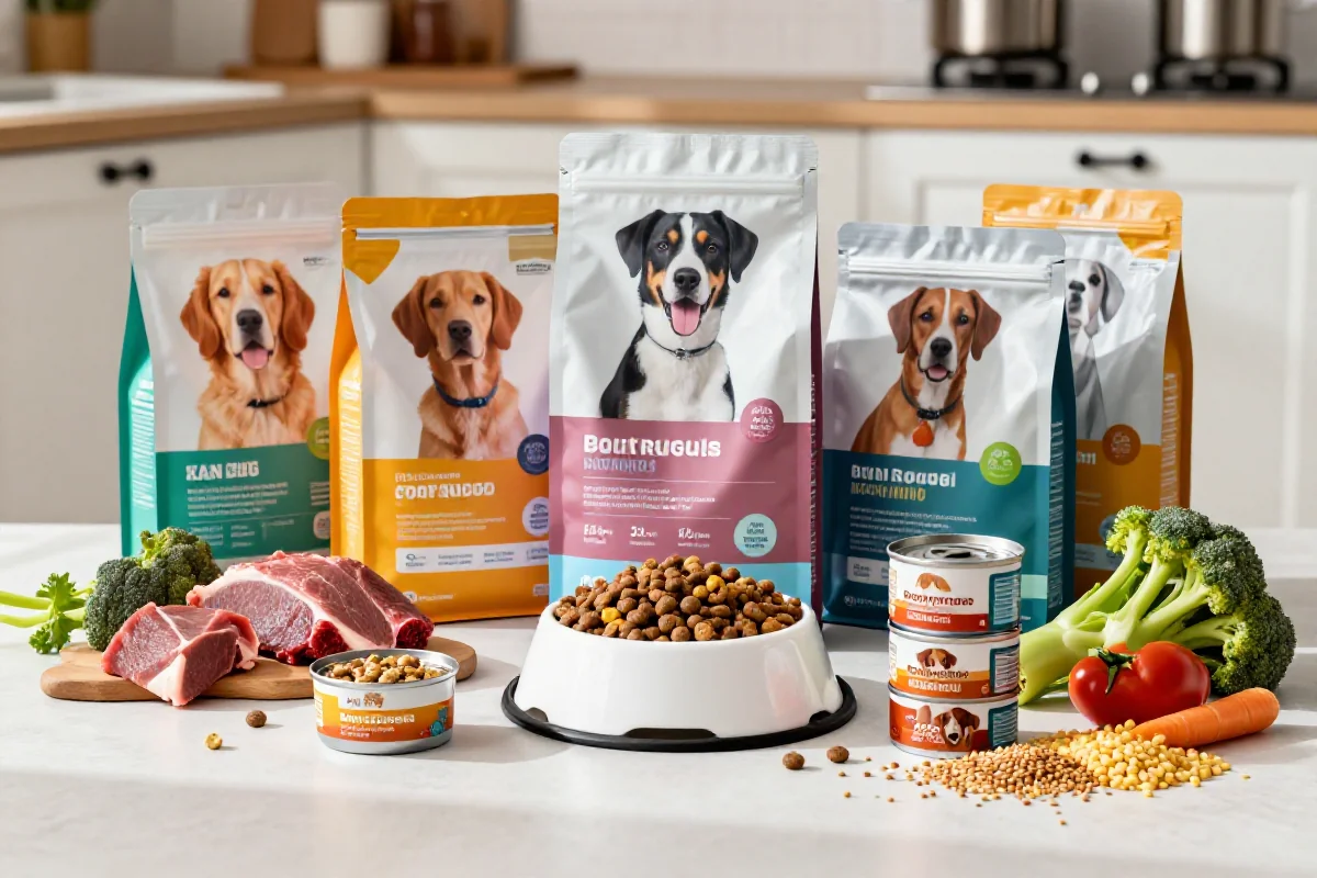 Hundeernæring for drektige og diegivende tisper med hundemat og ingredienser.