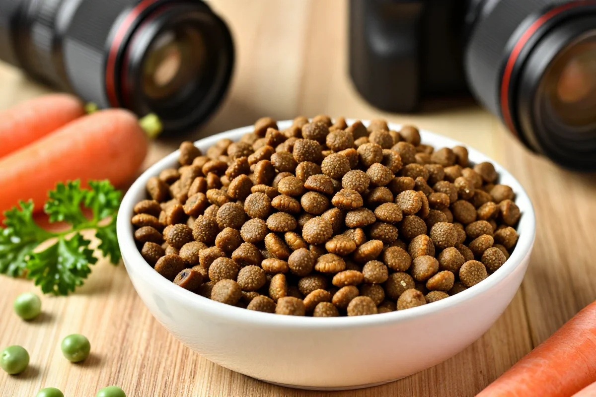 Bolle med små biter tørrfôr tilpasset små kjever og ferske ingredienser.