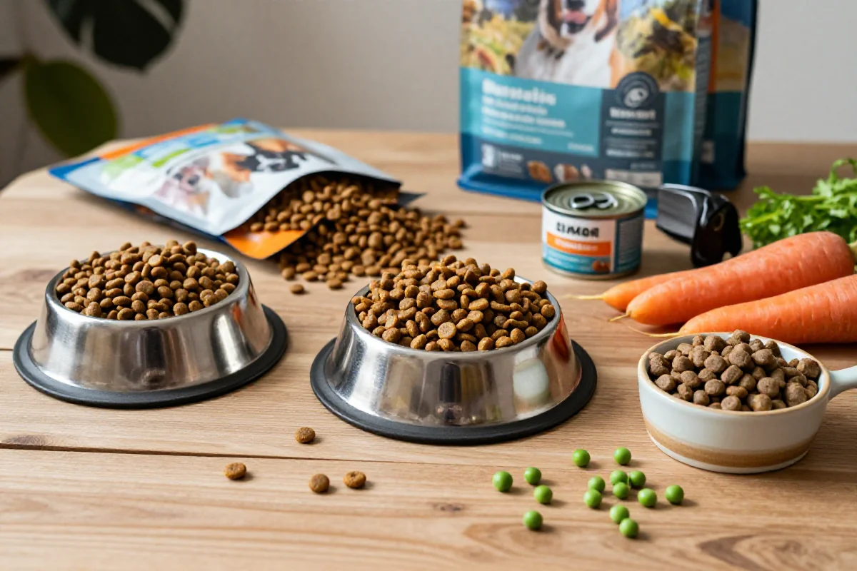 Fyllstoffer og næringsverdi i hundemat med kibble og friske ingredienser.