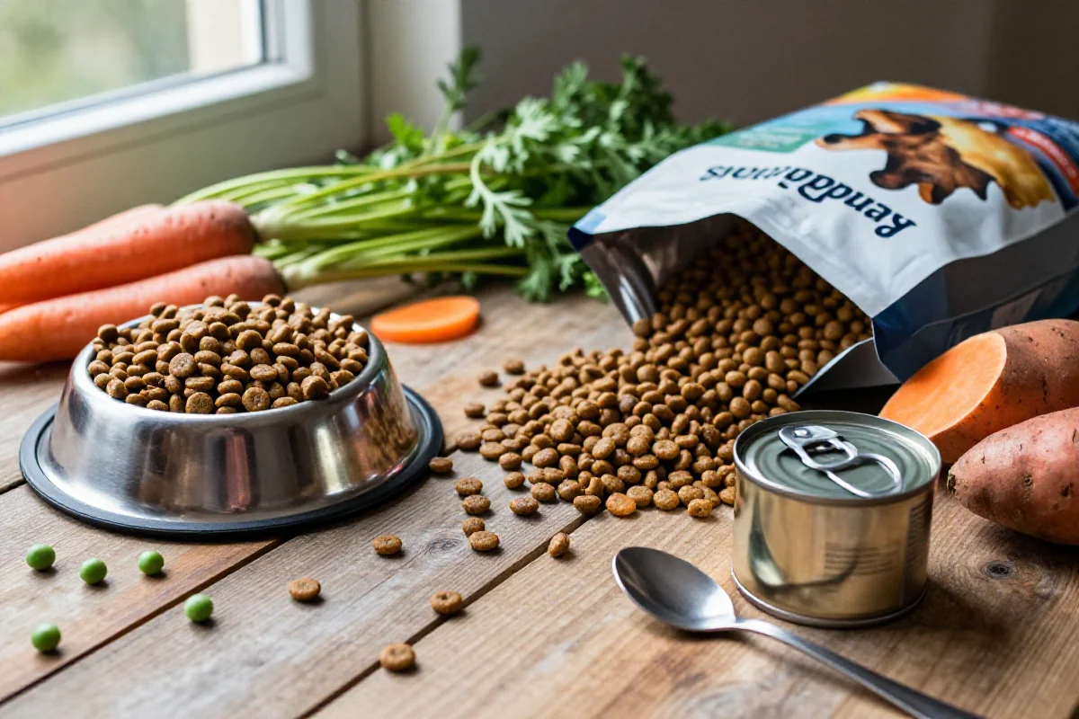 Fôrtyper og ingredienser for hundemat, med fokus på naturlig hundenæring.