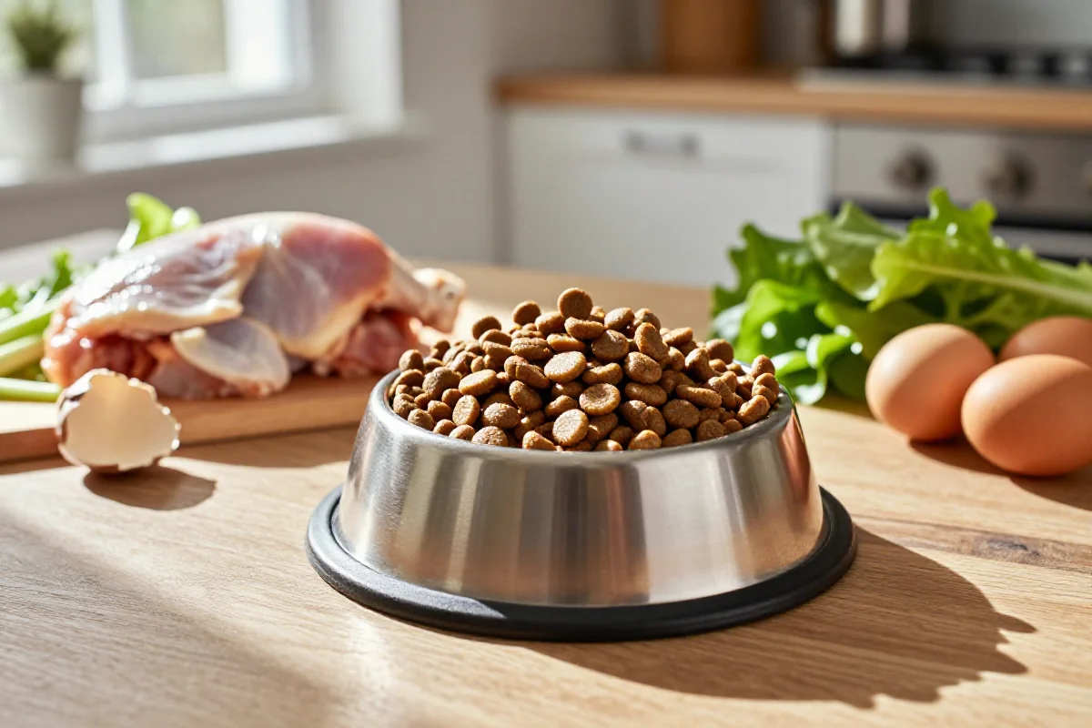 Hundeernæring med høyverdig tørrfôr og friske ingredienser for nyresykdom.