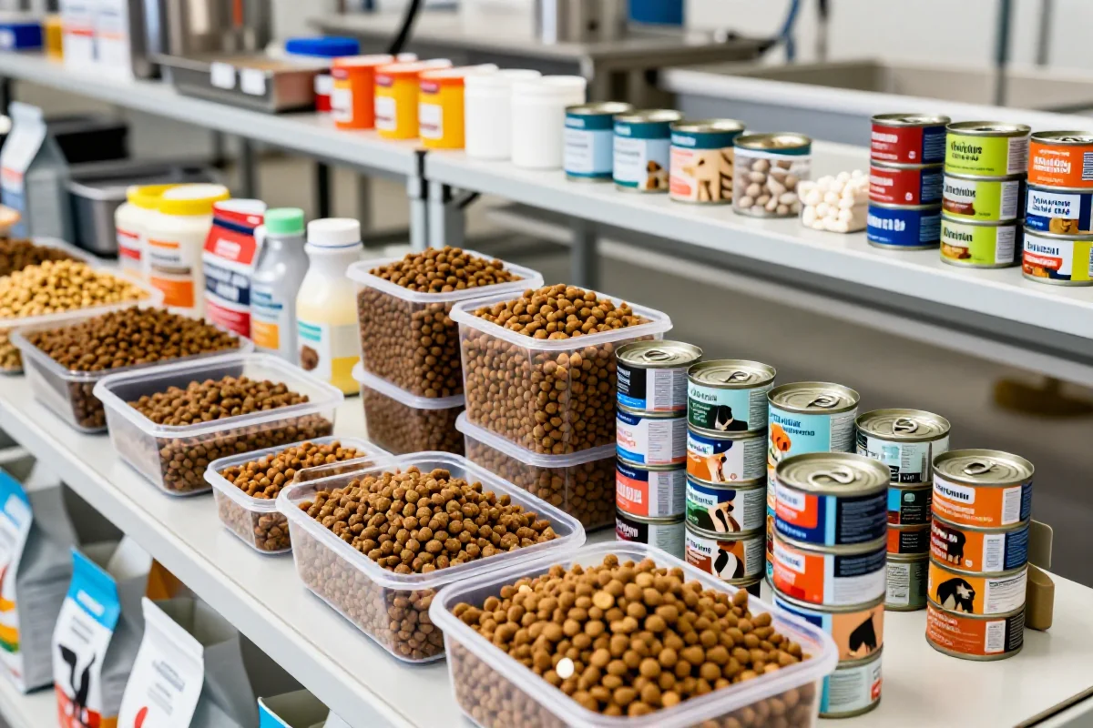 Hundeproduksjon med fokus på hundemat og kvalitetskontroll i HACCP-systemer.