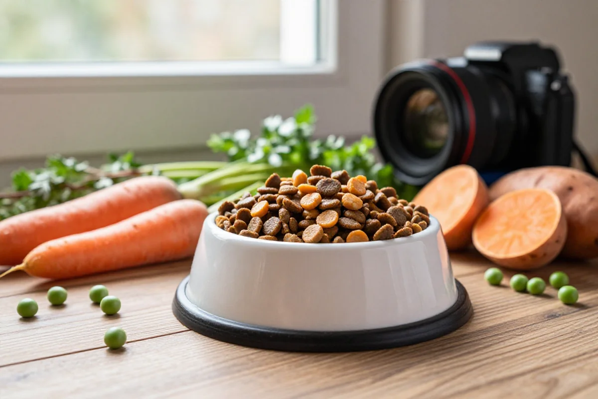 Hundefôr med sunn ingredienser for å forebygge overvekt hos hunder.
