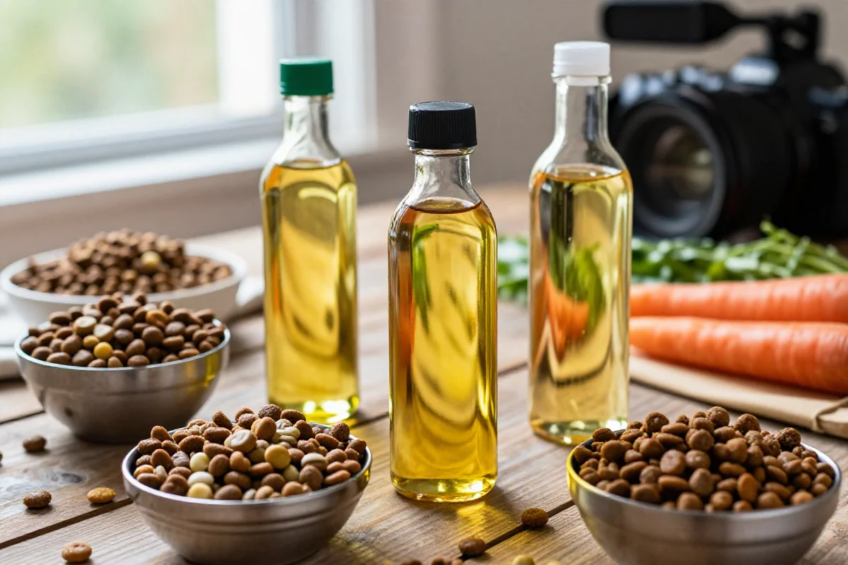 Hundefôr ingredienser med planteoljer for sunn hundemat