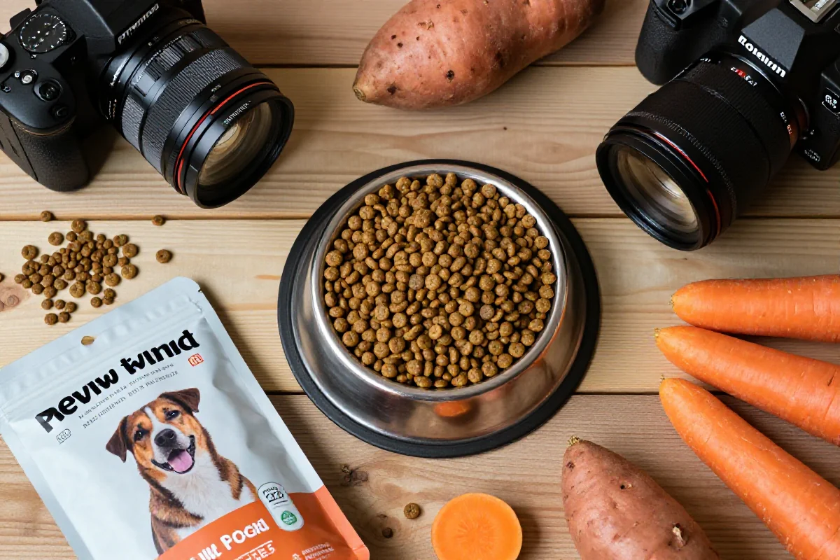 Variert hundemat og naturlige ingredienser for hundefordøyelse