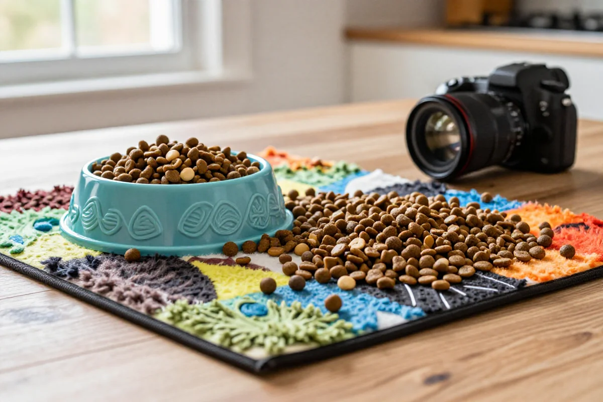 Slow-feeder skål og snuffle mat med hundemat for bedre fordøyelse