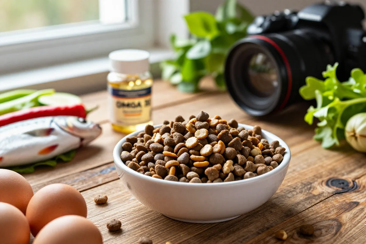 Bolle med tørrfôr og friske ingredienser for hunder med spesifikke helsetilstander.