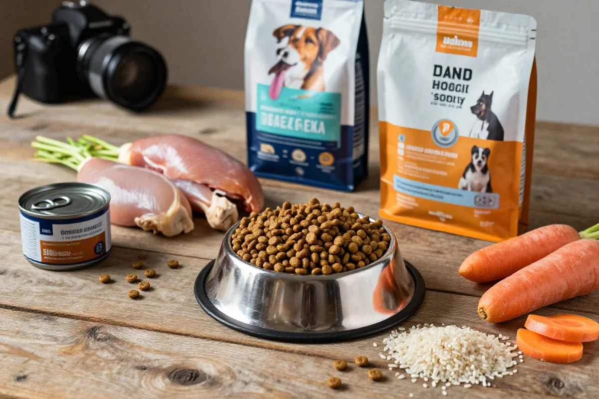 Variert hundefôr og naturlige ingredienser for matallergier hos hunder.