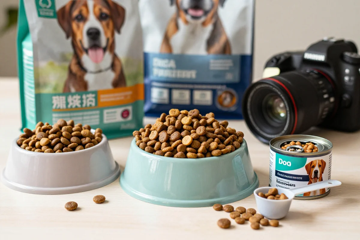 Fotografi av hundemat for refeeding av underernærte hunder.