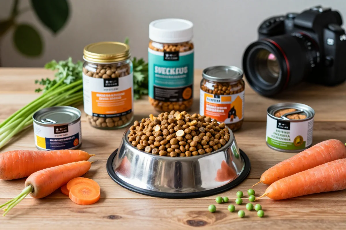 Variert hundemat og ingredienser for vektnedgang hos overvektige hunder.
