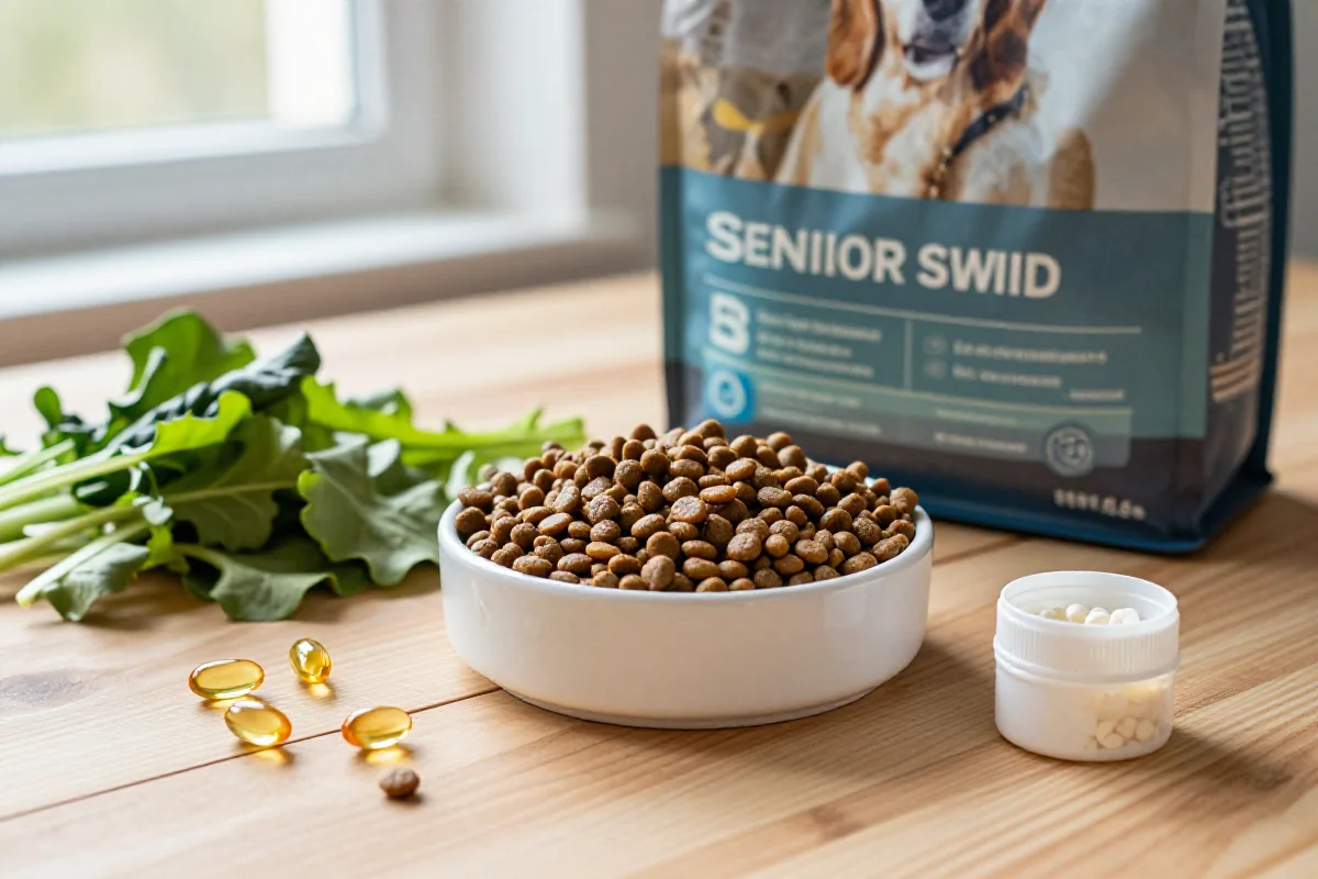 Senior hundemat med leddstøttende ingredienser og ferske ingredienser.